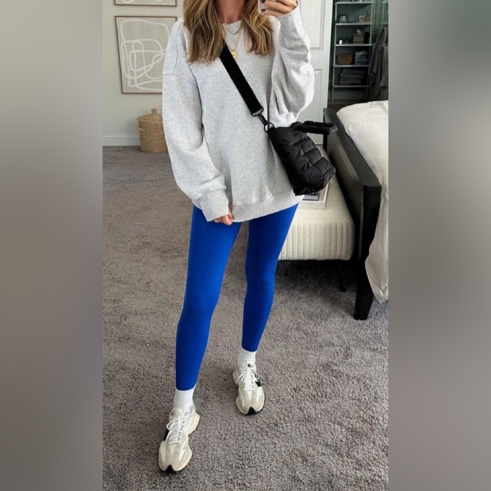 Royal Blue High Waisted Leggings EUC High Rise Loungewear Old Navy